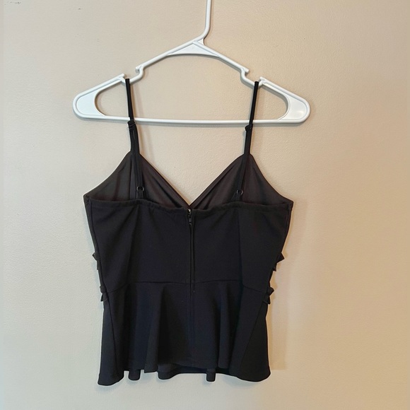 NWOT Black Ruffle Peplum Style Tank from Francesca’s, size S - Picture 2 of 3